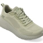 Pantofi sport Dama SKECHERS gri, BOBS SQUAD CHAOS, din material textil