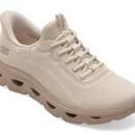 Pantofi sport Dama SKECHERS nude, BOBS ARC WAVES, din material textil