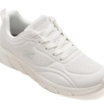 Pantofi sport Dama SKECHERS albi, BOBS B FLEX LO, din piele ecologica