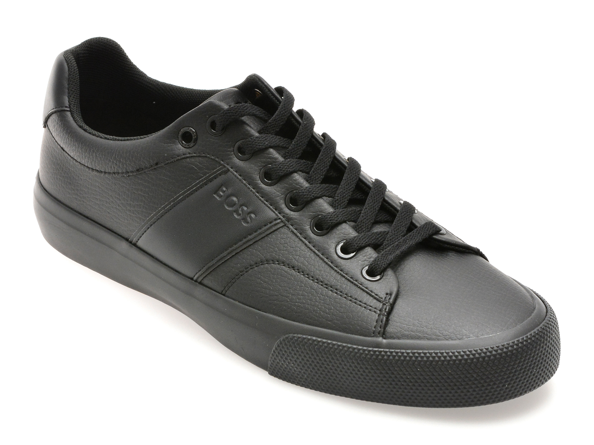 b74390aed9f0553d8513cebc49bf85e1ece52c240d0d0617a021afb194ed0d39 Pantofi sport BOSS negri, 2833, din piele ecologica - imagine 1