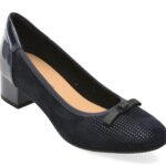 Pantofi dama KARISMA bleumarin, JI60015, din piele intoarsa