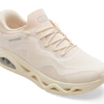 Pantofi sport Dama SKECHERS albi, UNO GLIDE-STEP, din material textil