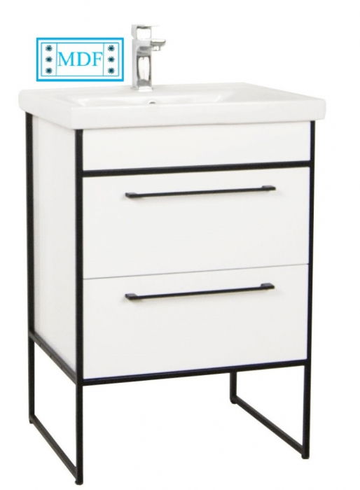 baza-mdf-si-lavoar-cadru-metalic-seria-740-60cm-alb-654078 Set Baza front MDF si Lavoar seria 740, cadru metalic, 60 cm, alb - imagine 1