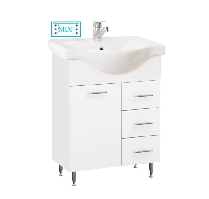 baza-mdf-si-lavoar-seria-153-60cm-sertare-alb-144855 Set Baza front MDF si Lavoar seria 153, cu sertare, 60 cm, alb - imagine 1