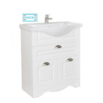 Set Baza front MDF si Lavoar seria 172, 60 cm, alb rustic