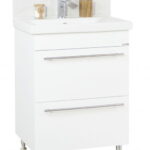 Set Baza front MDF si Lavoar seria 754, cu sertare, 60 cm, alb