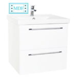 Set Baza front MDF si Lavoar seria 754, suspendata cu sertare, 60 cm, alb
