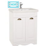 Set Baza front MDF si Lavoar seria 772, 60 cm, alb rustic