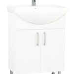 Set Baza si Lavoar seria 001, eco, montat, 60 cm, alb
