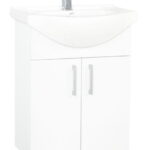 Set Baza si Lavoar seria 001, eco, montat, 55 cm, alb