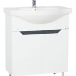 Set Baza front MDF si Lavoar seria 050, montat, 70 cm, alb + antracit