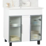 Set Baza si Lavoar seria 058, 80 cm, alb
