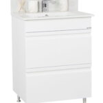 Set Baza front MDF si Lavoar seria 086, cu sertare, 60 cm, alb
