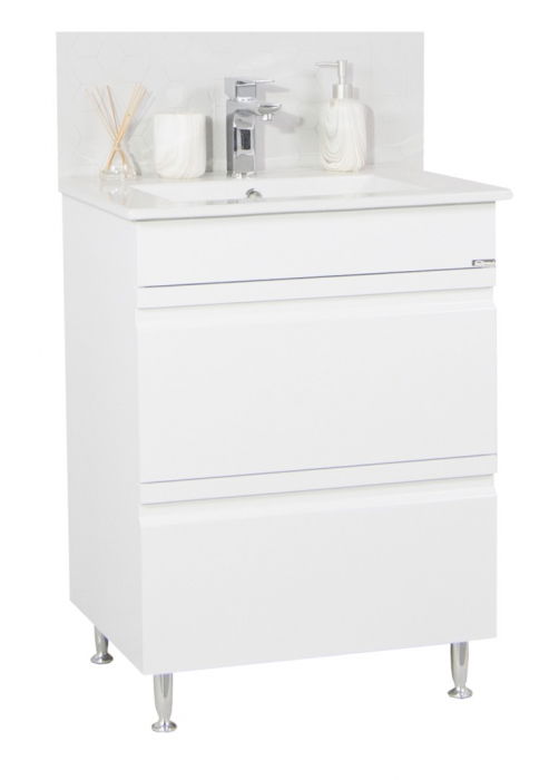 baza-si-lavoar-seria-086-60cm-sertare-alb-311385 Set Baza front MDF si Lavoar seria 086, cu sertare, 60 cm, alb - imagine 1