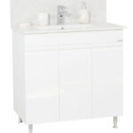 Set Baza front MDF si Lavoar seria 086, 80 cm, alb