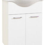 Set Baza front MDF si Lavoar seria 153, 60 cm, alb