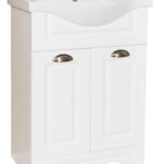 Set Baza front MDF si Lavoar seria 172, 55 cm, alb rustic