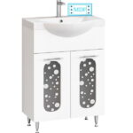 Set Baza front MDF si Lavoar seria 177, 55 cm, alb