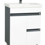 Set Baza front MDF si Lavoar seria 288, 60 cm, alb + antracit