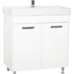 Set Baza front MDF si Lavoar seria 501, 80 cm, alb