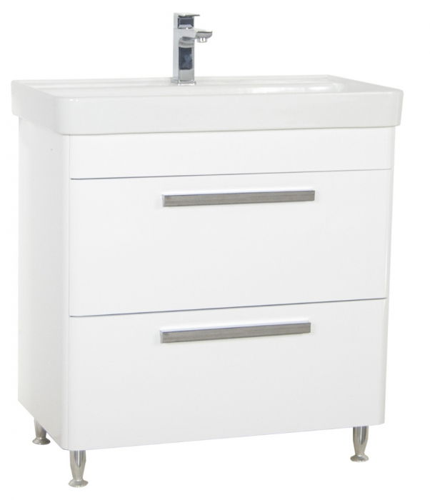 baza-si-lavoar-seria-501-80cm-sertare-alb-177086 Set Baza front MDF si Lavoar seria 501, cu sertare, 80 cm, alb - imagine 1