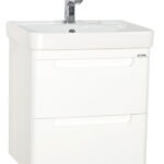 Set Baza front MDF si Lavoar seria 502, suspendata cu sertare, 60 cm, alb