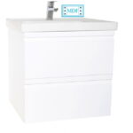 Set Baza front MDF si Lavoar seria 786, suspendata cu sertare, 65 cm, alb