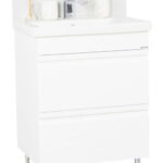 Set Baza front MDF si Lavoar seria 786, cu sertare, 65 cm, alb