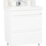 Set Baza front MDF si Lavoar seria 786, cu sertare, 70 cm, alb