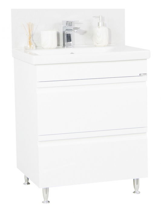 baza-si-lavoar-seria-786-70cm-sertare-alb-586573 Set Baza front MDF si Lavoar seria 786, cu sertare, 70 cm, alb - imagine 1