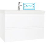 Set Baza front MDF si Lavoar seria 786, suspendata cu sertare, 100 cm, alb