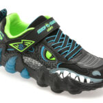 Pantofi sport SKECHERS negri, SKECH-O-SAURUS LIGHTS 2.0, din material textil