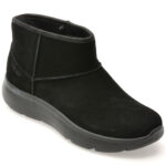 Ghete Femei SKECHERS negre, ON-THE-GO ENCORE, din piele intoarsa