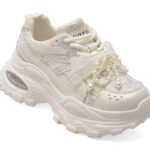 Pantofi sport Dama GRYXX albi, 9682, din piele naturala
