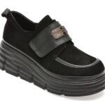 Pantofi dama GRYXX negri, 387605, din piele intoarsa