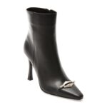 Botine elegante EPICA negre, 6672290, din piele naturala
