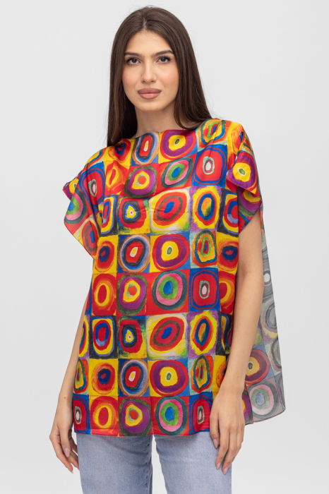 bluza-de-vara-tip-poncho-din-matase-cu-reproducere-dupa-irisi-de-van-gogh-copie-064784 Bluza de vara tip poncho din matase cu reproducere dupa pictura lui Kandinski, cercuri mari - imagine 1