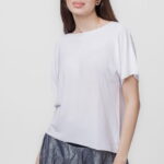 Bluza versatila cu maneca scurta, alba