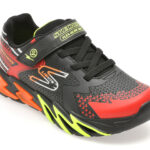 Pantofi sport SKECHERS negri, FLEX-GLOW BOLT, din material textil