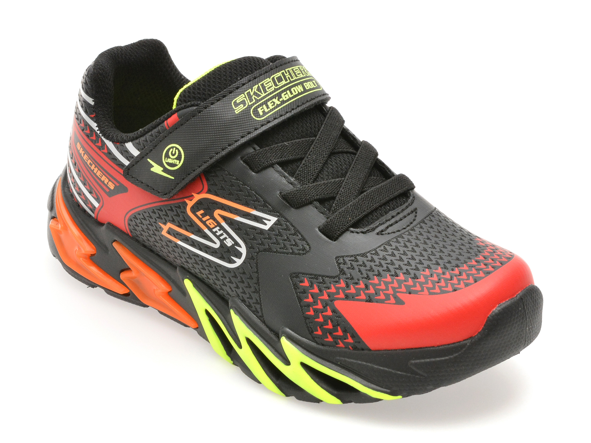 c357f3cefbbafea7e3af002d976e510d2963a1e877a3e07c864f3bc7feaf49ba Pantofi sport SKECHERS negri, FLEX-GLOW BOLT, din material textil - imagine 1
