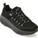 Pantofi sport Dama SKECHERS negri, D LUX WALKER 2.0, din piele naturala