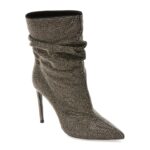 Botine elegante EPICA PREMIUM argintii, 62R, din piele naturala