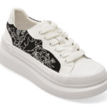 Pantofi sport Dama PASS COLLECTION alb-negru, SL60008, din material textil