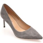 Pantofi dama eleganti EPICA PREMIUM gri, 2407, din piele intoarsa