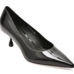 Pantofi dama eleganti EPICA PREMIUM negri, 25061, din piele naturala lacuita
