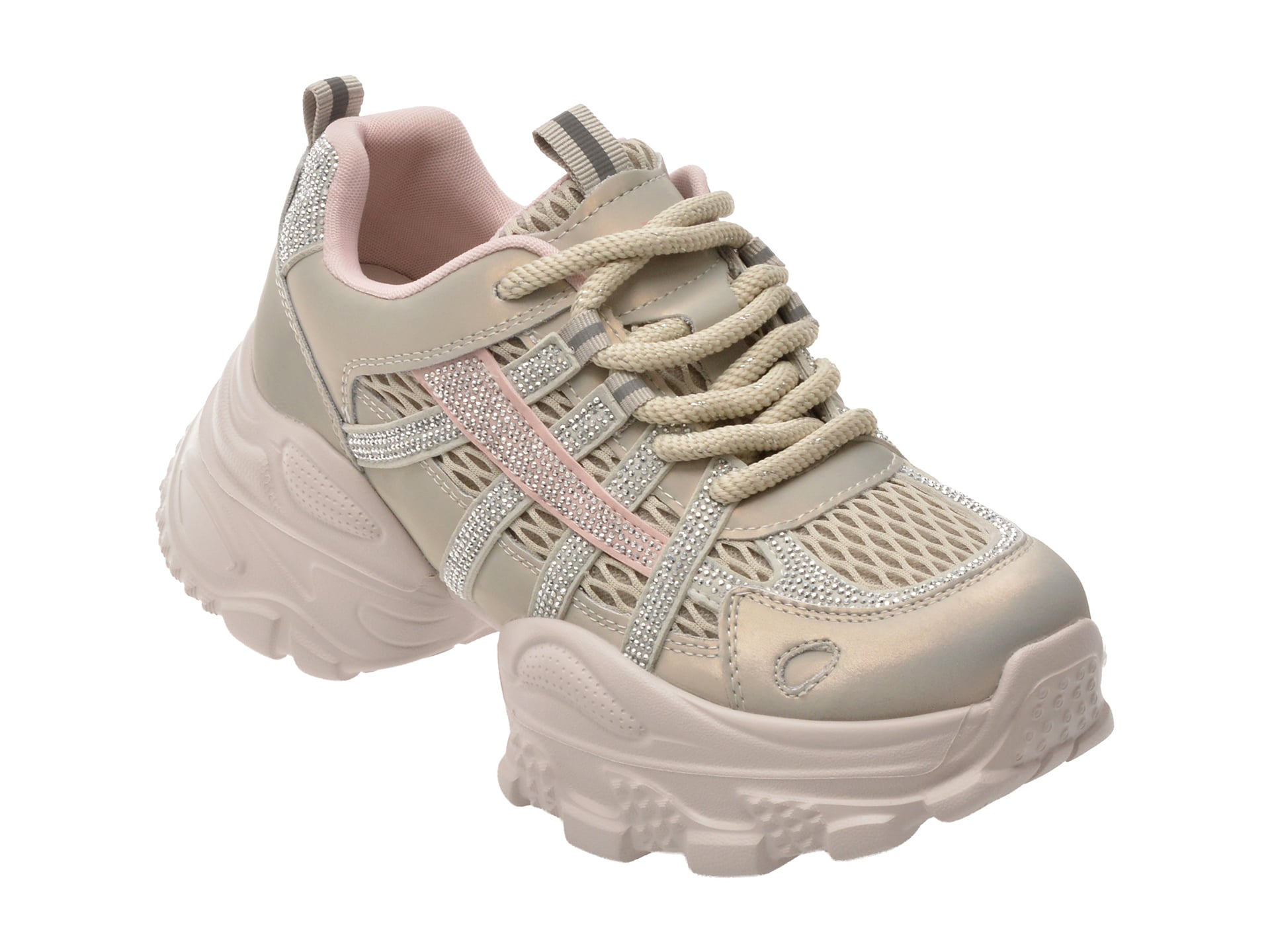 c7dd677c5f013330dc7dce036728783726bb3be7955622142f7f9618b7593fbf Pantofi sport Dama FLAVIA PASSINI nude, 2056, din material textil si piele naturala - imagine 1