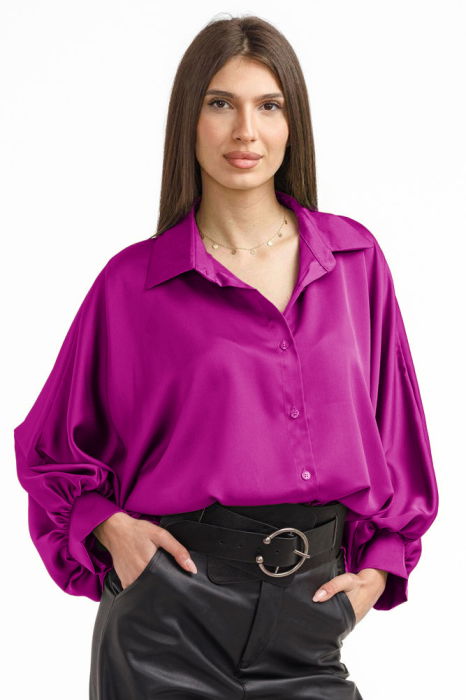 camasa-eleganta-din-satin-cu-maneci-bufante-ivoire-copie-898144 Camasa eleganta din satin, cu maneci bufante, magenta - imagine 1