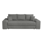 Canapea AMALIA II extensibila, 3 locuri, cu arcuri si lada depozitare, gri inchis, 252x105x78 cm