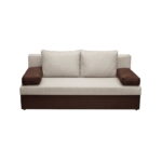 Canapea ANA extensibila, 3 locuri, cu lada depozitare, maro + bej, 185x82x80 cm
