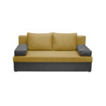 Canapea ANA extensibila, 3 locuri, cu lada depozitare, gri inchis + galben, 185x82x80 cm